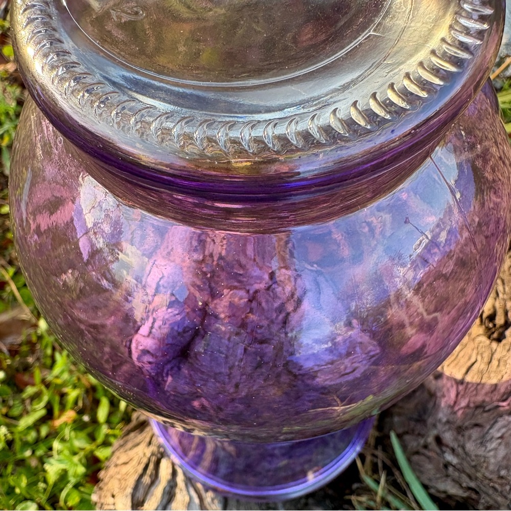 Purple Glass Bouquet Vase Decor Flower Accessory Accent Pisces Regal Royal Lent - Picture 12 of 12